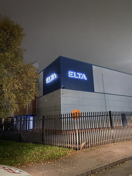 An image of the ELTA illuminated built up letters.